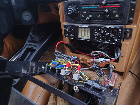 A hideous mess of wires which will shortly be hidden